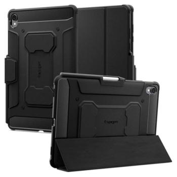 SPIGEN RUGGED ARMOR PRO tok álló (aktív FLIP, ütésállóság, TRIFOLD, asztali tartó, ceruza tartó) FEKETE Samsung Galaxy Tab S11 5G (SM-X736B), Galaxy Tab S11 WIFI (SM-X730) kép