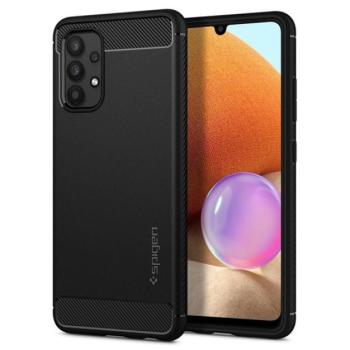 SPIGEN RUGGED ARMOR szilikon telefonvédő (közepesen ütésálló, légpárnás sarok, karbon minta) FEKETE Samsung Galaxy A52 4G (SM-A525F), Samsung Galaxy A52 5G (SM-A526F), Samsung Galaxy A52s 5G kép