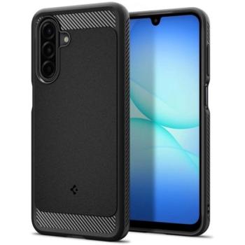 SPIGEN RUGGED ARMOR szilikon telefonvédő (ütésállóság, légpárnás sarok, karbon minta) FEKETE Samsung Galaxy A17 5G (SM-A176) kép