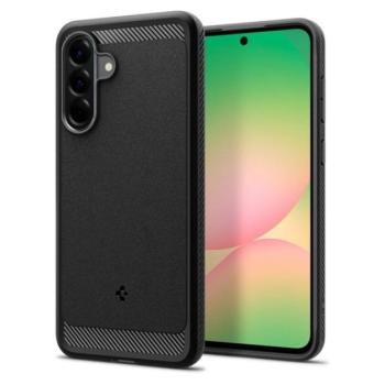 SPIGEN RUGGED ARMOR szilikon telefonvédő (ütésállóság, légpárnás sarok, karbon minta) FEKETE Samsung Galaxy A56 5G (SM-A566) kép