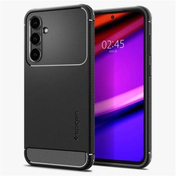 SPIGEN RUGGED ARMOR szilikon telefonvédő (ütésállóság, légpárnás sarok, karbon minta) FEKETE Samsung Galaxy S23 FE (SM-S711) kép