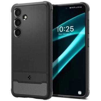 SPIGEN RUGGED ARMOR szilikon telefonvédő (ütésállóság, légpárnás sarok, karbon minta) FEKETE Samsung Galaxy S24 Plus (SM-S926) kép