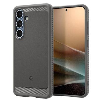 SPIGEN RUGGED ARMOR szilikon telefonvédő (ütésállóság, légpárnás sarok, karbon minta, MagSafe) VILÁGOSSZÜRKE Samsung Galaxy S25 (SM-S931) kép