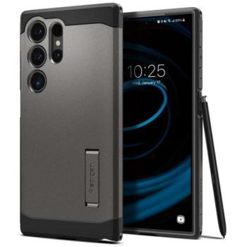 SPIGEN RUGGED ARMOR szilikon telefonvédő (ütésállóság, légpárnás sarok, karbon minta) SÖTÉTSZÜRKE Samsung Galaxy S24 Ultra (SM-S928) kép
