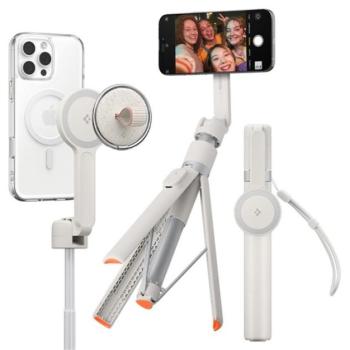 SPIGEN S581W szelfibot (univerzális, tripod állvány, állítható, bluetooth távkioldó, MagSafe, 27.8-168.5cm) BÉZS kép