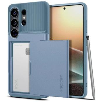 Spigen Slim Armor CS Samsung Galaxy S26 Ultra tok, kártyatartó, MagSafe, Light Blue, kék kép