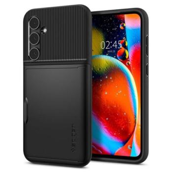 SPIGEN SLIM ARMOR CS szilikon telefonvédő (műanyag hátlap, kártyatartó, ütésállóság, légpárnás sarok) FEKETE Samsung Galaxy S23 FE (SM-S711) kép