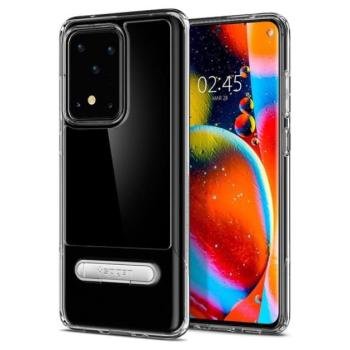 SPIGEN SLIM ARMOR ESENTIAL S szilikon telefonvédő (közepesen ütésálló, műanyag hátlap, kitámasztó) ÁTLÁTSZÓ Samsung Galaxy S20 Ultra (SM-G988F), Samsung Galaxy S20 Ultra 5G (SM-G988B) kép