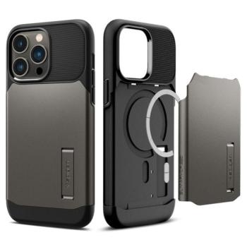 Spigen Slim Armor Mag Apple iPhone 14 Pro Max tok, Gunmetal, szürke MagSafe, szürke kép
