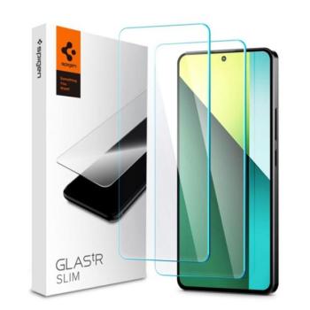 SPIGEN SLIM képernyővédő üveg 2db (2.5D, tokbarát, ultravékony, 0.2mm, extra karcálló, 9H) ÁTLÁTSZÓ Xiaomi Redmi Note 13 Pro 5G kép