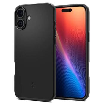 SPIGEN THIN FIT MAGSAFE műanyag telefonvédő (matt, ultravékony, kameravédő, MagSafe) FEKETE Apple iPhone 16 Plus kép