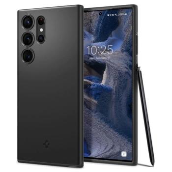 SPIGEN THIN FIT műanyag telefonvédő (matt, ultravékony, kamera védelem) FEKETE Samsung Galaxy S23 Ultra (SM-S918) kép