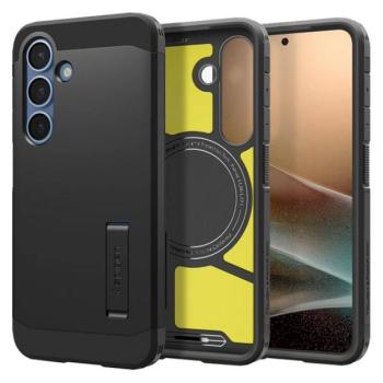 SPIGEN TOUGH ARMOR MAG műanyag telefonvédő (ütésállóság, kitámasztó, MagSafe) FEKETE Samsung Galaxy S25 Plus (SM-S936) kép