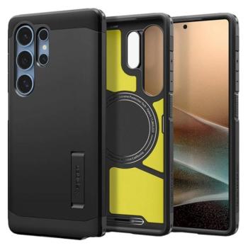 SPIGEN TOUGH ARMOR MAG műanyag telefonvédő (ütésállóság, kitámasztó, MagSafe) FEKETE Samsung Galaxy S25 Ultra (SM-S938) kép
