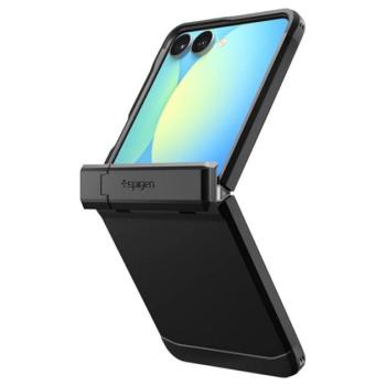 SPIGEN TOUGH ARMOR MAG műanyag telefonvédő (ütésállóság, kitámasztó, MagSafe) FEKETE Samsung Galaxy Z Flip7 (SM-F766) kép