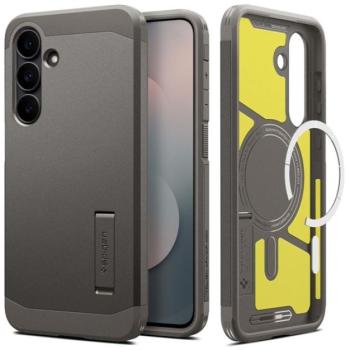 SPIGEN TOUGH ARMOR MAG műanyag telefonvédő (ütésállóság, kitámasztó, MagSafe) SÖTÉTSZÜRKE Samsung Galaxy S25 FE (SM-S731) kép