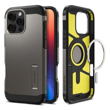 SPIGEN TOUGH ARMOR MAG műanyag telefonvédő (ütésállóság, MagSafe) SÖTÉTSZÜRKE Apple iPhone 16 Pro kép