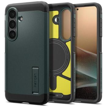 Spigen Tough Armor MagFit Samsung Galaxy S26 tok, MagSafe, Abyss Green, zöld kép