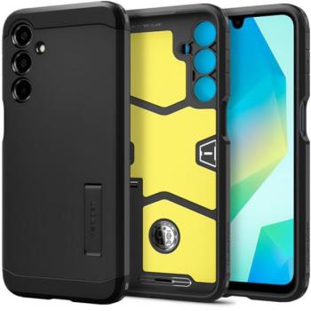 SPIGEN TOUGH ARMOR szilikon telefonvédő (ütésállóság, kitámasztó) FEKETE Samsung Galaxy A16 5G (SM-A166), Galaxy A16 4G (SM-A165) kép