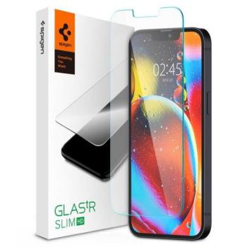 SPIGEN TR SLIM HD képernyővédő üveg (2.5D, karcálló, tok barát, ujjlenyomat mentes, ultravékony, 0.2mm, 9H) ÁTLÁTSZÓ Apple iPhone 13, Apple iPhone 13 Pro kép