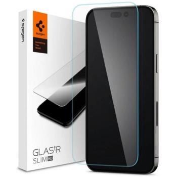 SPIGEN TR SLIM HD képernyővédő üveg (2.5D, karcálló, tok barát, ujjlenyomat mentes, ultravékony, 0.2mm, 9H) ÁTLÁTSZÓ Apple iPhone 14 Pro kép