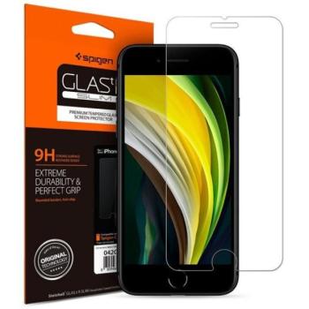 SPIGEN TR SLIM HD képernyővédő üveg (2.5D, karcálló, tok barát, ujjlenyomat mentes, ultravékony, 0.2mm, 9H) ÁTLÁTSZÓ Apple iPhone 7 4.7, Apple iPhone 8 4.7, Apple iPhone SE 2 (2020), Apple kép