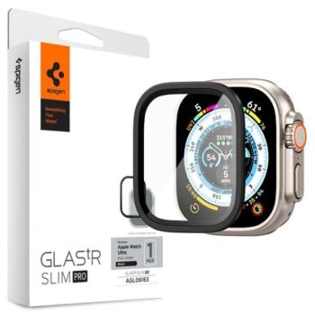 SPIGEN TR SLIM PRO kijelzővédő üveg (fém keret, 9H) FEKETE Apple Watch Ultra 49mm kép