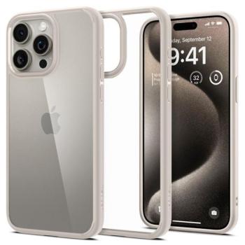 Spigen Ultra Hybrid Apple iPhone 15 Pro Max tok, Sand Beige, bézs, átlátszó kép