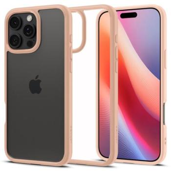 Spigen Ultra Hybrid iPhone 16 Pro tok, Rose Titanium, átlátszó-rozéarany kép