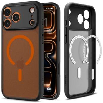 Spigen Ultra Hybrid Mag Apple iPhone 17 Pro Max tok, MagSafe, Frost Black/Orange, fekete-narancs kép