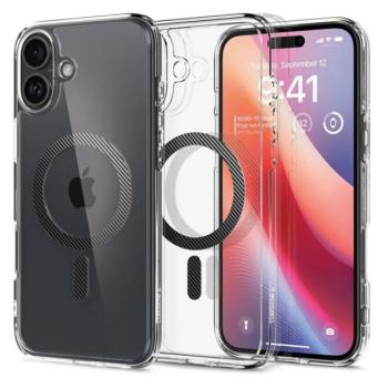 SPIGEN ULTRA HYBRID MAG műanyag telefonvédő (ütésállóság, légpárnás keret, karbon minta, MagSafe) ÁTLÁTSZÓ Apple iPhone 16 kép