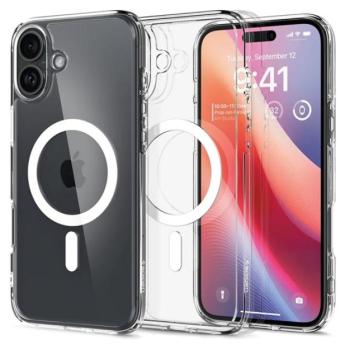 SPIGEN ULTRA HYBRID MAG műanyag telefonvédő (ütésállóság, légpárnás keret, MagSafe) FEHÉR Apple iPhone 16 5G kép