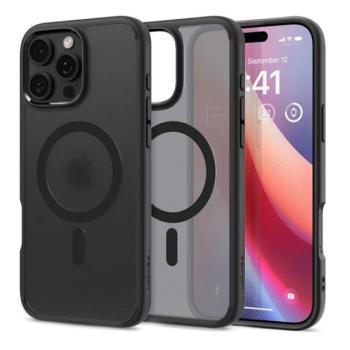 SPIGEN ULTRA HYBRID MAG műanyag telefonvédő (ütésállóság, légpárnás keret, MagSafe) FEKETE Apple iPhone 16 Pro Max kép