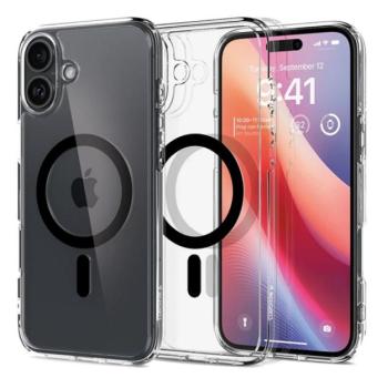 SPIGEN ULTRA HYBRID MAG műanyag telefonvédő (ütésállóság, légpárnás keret, MagSafe) FEKETE Apple iPhone 16 kép