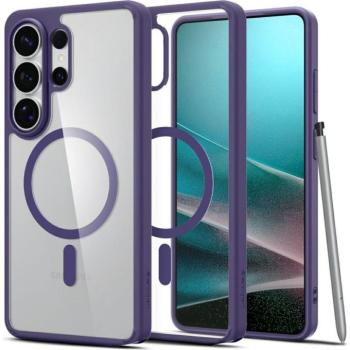 Spigen Ultra Hybrid MagFit Samsung Galaxy S26 Ultra tok, Deep Purple, átlátszó-lila kép