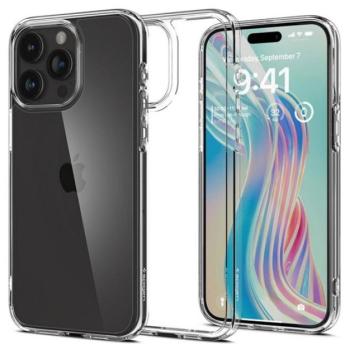 SPIGEN ULTRA HYBRID műanyag telefonvédő (közepesen ütésálló, szilikon légpárnás keret) ÁTLÁTSZÓ Apple iPhone 15 Pro kép