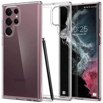 SPIGEN ULTRA HYBRID műanyag telefonvédő (közepesen ütésálló, szilikon légpárnás keret) ÁTLÁTSZÓ Samsung Galaxy S22 Ultra 5G (SM-S908) kép