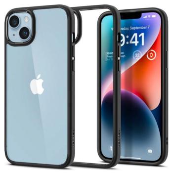 SPIGEN ULTRA HYBRID műanyag telefonvédő (közepesen ütésálló, szilikon légpárnás keret) FEKETE Apple iPhone 14 Pro Max kép