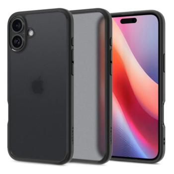 SPIGEN ULTRA HYBRID műanyag telefonvédő (ütésállóság, légpárnás keret, matt) FEKETE/ÁTLÁTSZÓ Apple iPhone 16 Plus kép