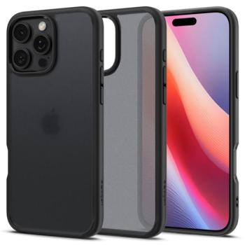 SPIGEN ULTRA HYBRID műanyag telefonvédő (ütésállóság, légpárnás keret, matt) FEKETE/ÁTLÁTSZÓ Apple iPhone 16 Pro Max kép