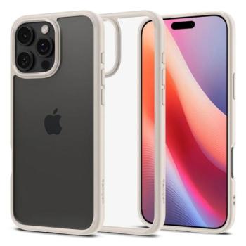 SPIGEN ULTRA HYBRID műanyag telefonvédő (ütésállóság, légpárnás keret) TITÁN Apple iPhone 16 Pro kép