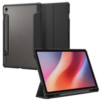 SPIGEN ULTRA HYBRID PRO tok álló, bőr hatású (FLIP, oldalra nyíló, TRIFOLD, asztali tartó, ceruza tartó) FEKETE Samsung Galaxy Tab S10 FE WIFI (SM-X526), Galaxy Tab S10 FE LTE (SM-X520), Gala kép