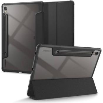 SPIGEN ULTRA HYBRID PRO tok álló, bőr hatású (FLIP, oldalra nyíló, TRIFOLD, S Pen tartó) FEKETE kép