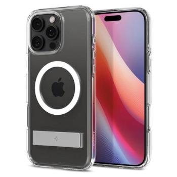 SPIGEN ULTRA HYBRID S műanyag telefonvédő (ütésállóság, légpárnás keret, kitámasztó, MagSafe) ÁTLÁTSZÓ Apple iPhone 16 Pro Max kép