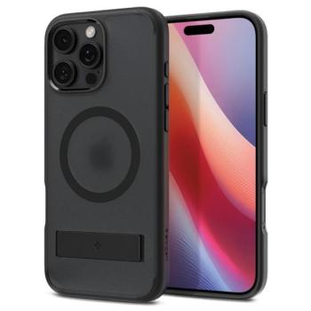 SPIGEN ULTRA HYBRID S műanyag telefonvédő (ütésállóság, légpárnás keret, kitámasztó, MagSafe) FEKETE Apple iPhone 16 Pro kép