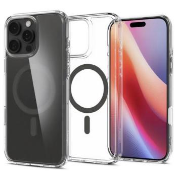 SPIGEN ULTRA HYBRID T MAG műanyag telefonvédő (ütésállóság, légpárnás keret, MagSafe) ÁTLÁTSZÓ/SÖTÉTSZÜRKE Apple iPhone 16 Pro 5G kép