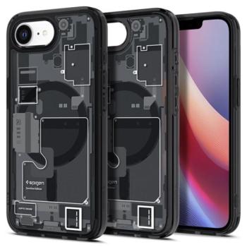 SPIGEN ULTRA HYBRID ZERO ONE műanyag telefonvédő (ütésállóság, légpárnás keret, MagSafe) FEKETE Apple iPhone 16e kép