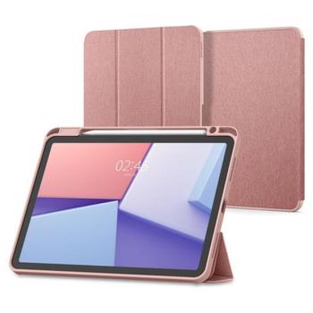 SPIGEN URBAN FIT tok álló (FLIP, oldalra nyíló, TRIFOLD, asztali tartó, ceruza tartó, textil minta) ROZÉARANY Apple IPAD Air 2020 (Air 4), IPAD Air 2022, IPAD Pro 11 (2018) kép