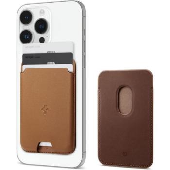 Spigen Valentinus Apple iPhone Magsafe kártyatartó, barna (3db kártyához) kép