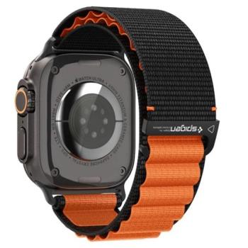 SPIGEN WBF1 pótszíj (egyedi méret, nagy, textil, állítható) FEKETE/NARANCSSÁRGA Apple Watch Series 5 44mm, Watch Series 4 44mm, Watch Series 3 42mm kép